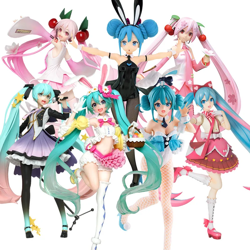 

Anime Hatsune Miku Cartoon Cute Kawaii Virtual Singer Manga Statue Figurines PVC Action Figure Collectible Model Toy Cake Decor