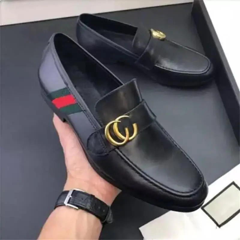 

2021 New Men's High-quality PU Metal Ribbon Decoration Low-heel Comfortable Fashion Casual Trend All-match Loafers YX024