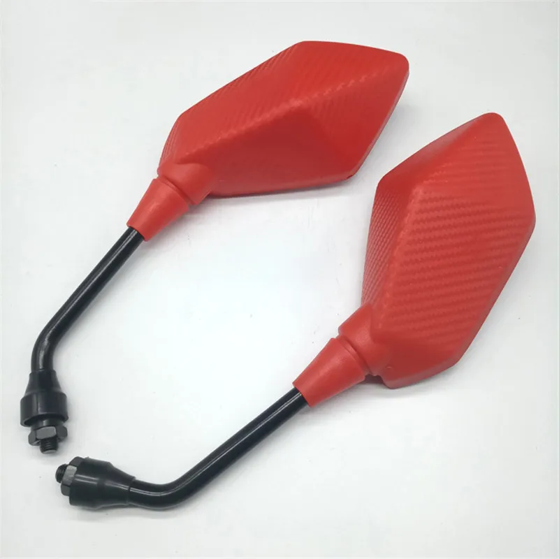

High Quality Motorcycle Rear View Mirror Plastic Shell Metal Rod Carbon Fiber Pattern Modified Accessories 8mm 10mm Universal