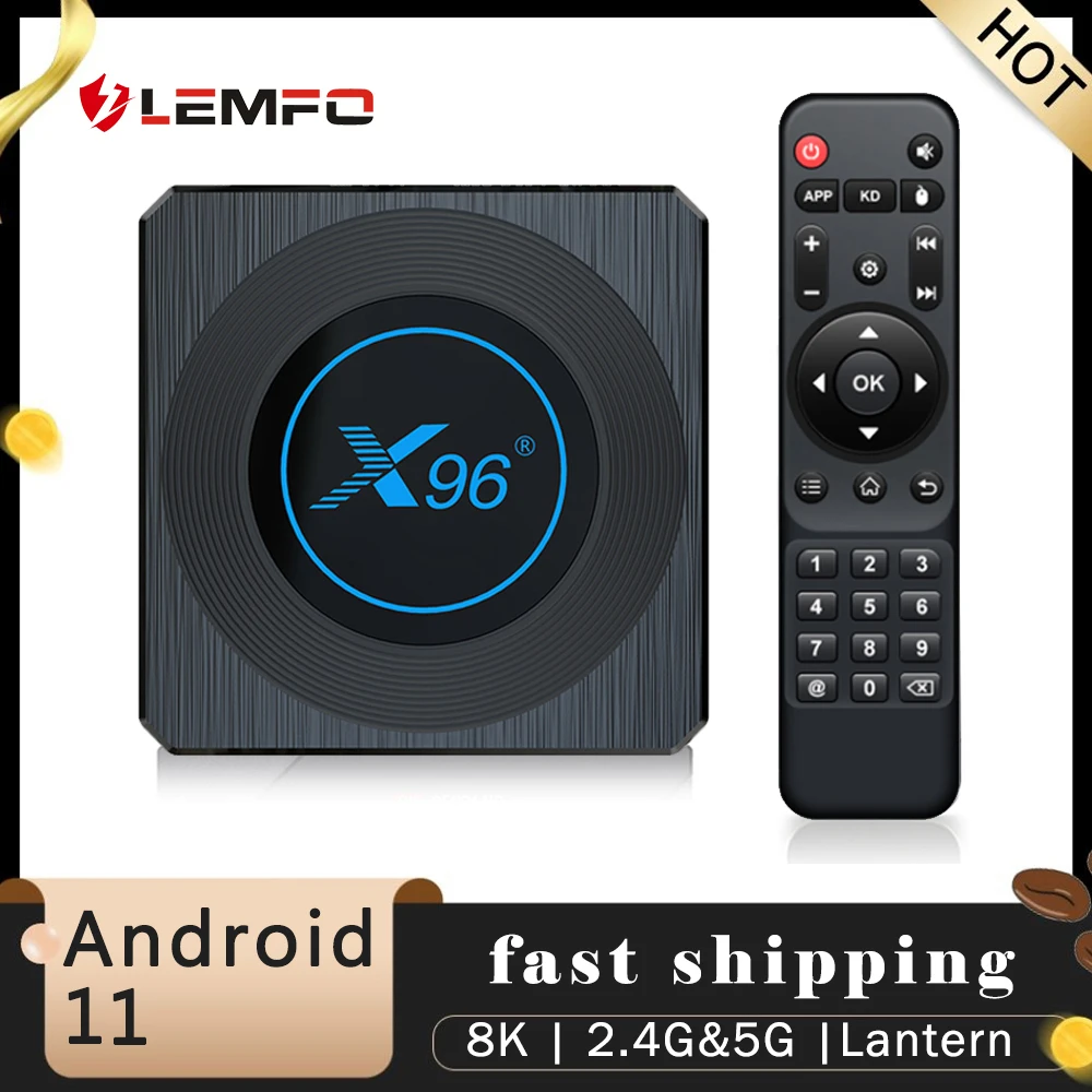 LEMFO X96 X4 TV Box Android 11 8K HD Smart Bluetooth Google Play 4G 64G Домашний 2021 Gigabit Network Мультимедийный