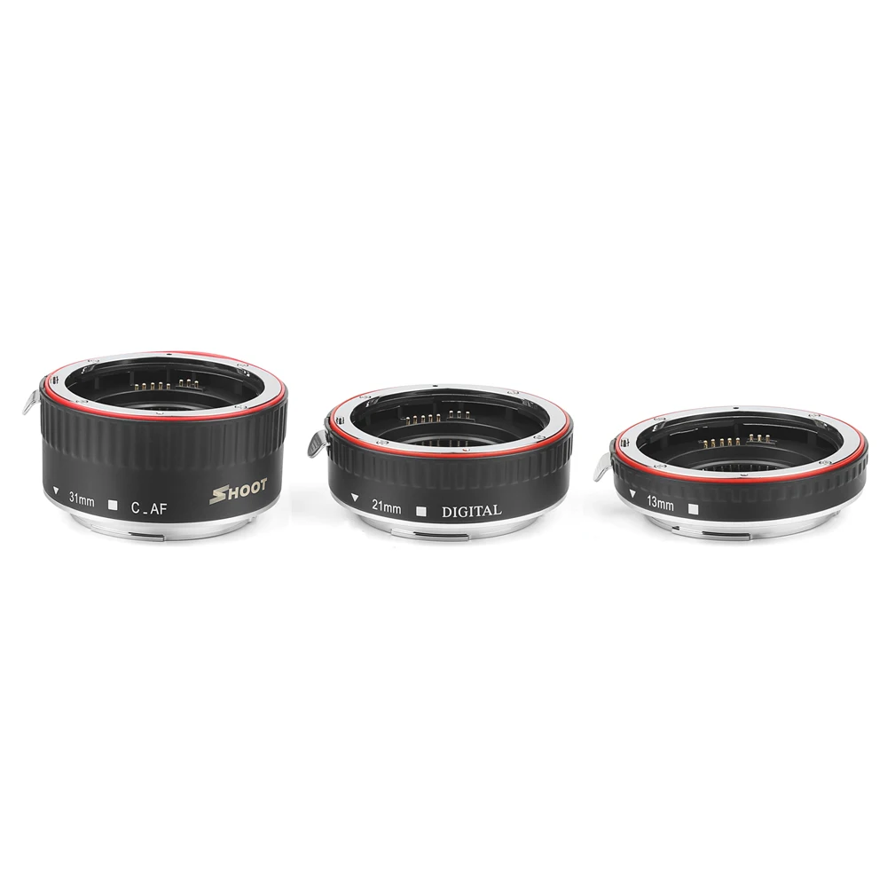 Съемка красный металл ttl Автофокус Макро Удлинитель кольцо для Canon 600D 550D 200D 800D EOS EF EF-S 6D для Canon камера аксессуар