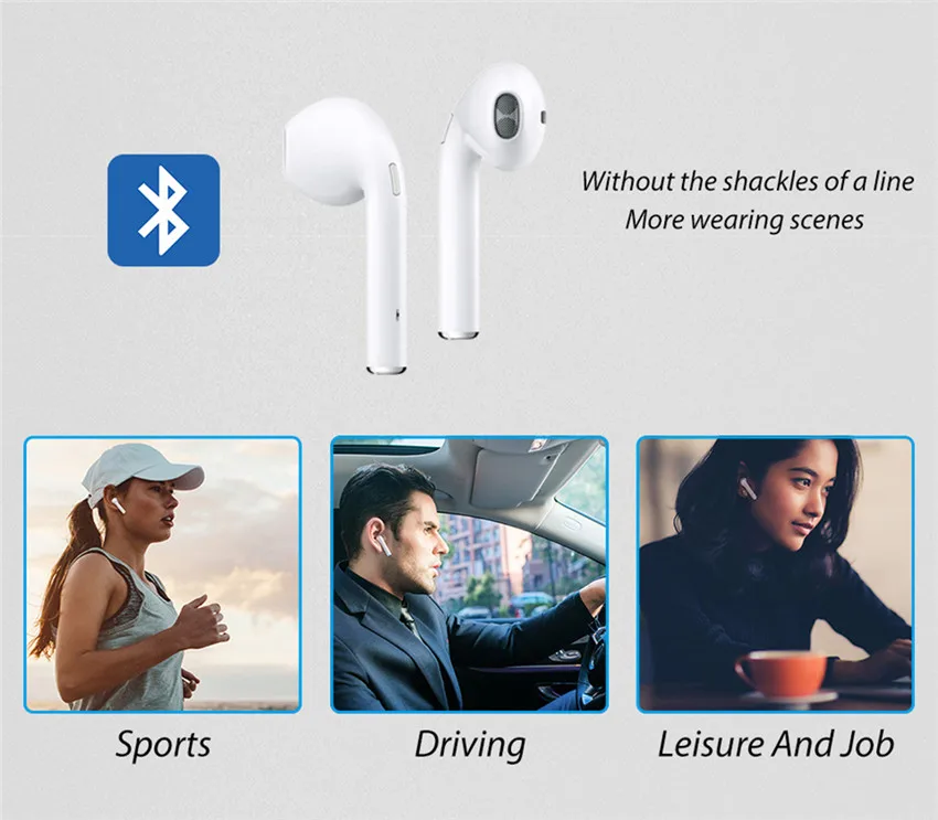 Мини Bluetooth наушники I7S TWS Спортивные Беспроводные Handsfree Наушники Беспроводная