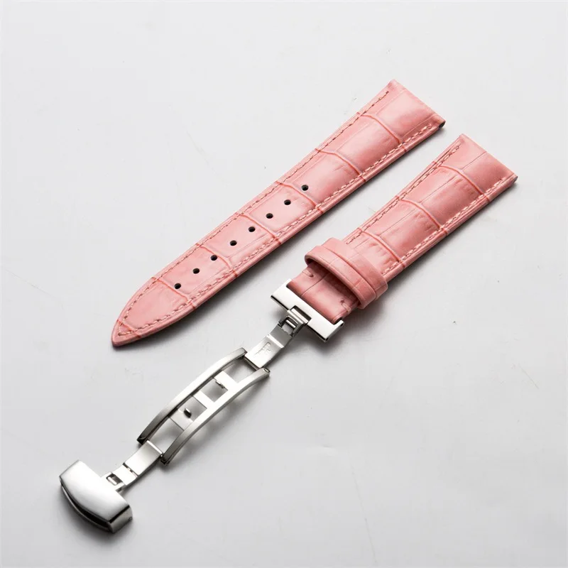 Watchbands Genuine Leather Watch Band straps 15mm 16mm 17mm 18mm 19mm 20mm 22mm Watch accessories Women Men Pink Red Belt band