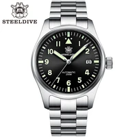 steeldive dive pilot watch automatic mechanical diver watch c3 luminous mens watches divers sapphire crystal 200m dive watch nh
