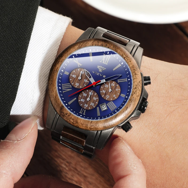 Часы мужские кварцевые, Модные Роскошные наручные часы с логотипом на заказ, деревянные