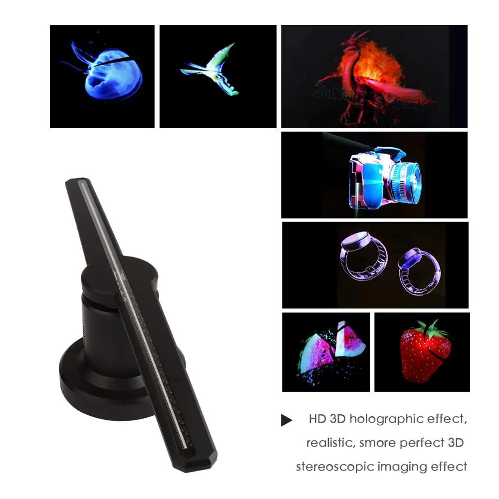 Светодиодный 3D голографический проектор дисплей логотип лампа плеер 16 г HD для