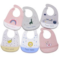 kawaii cartoons silicone baby bibs for children waterproof infant bibs newborn feeding cloth toddle boys girls baby stuff