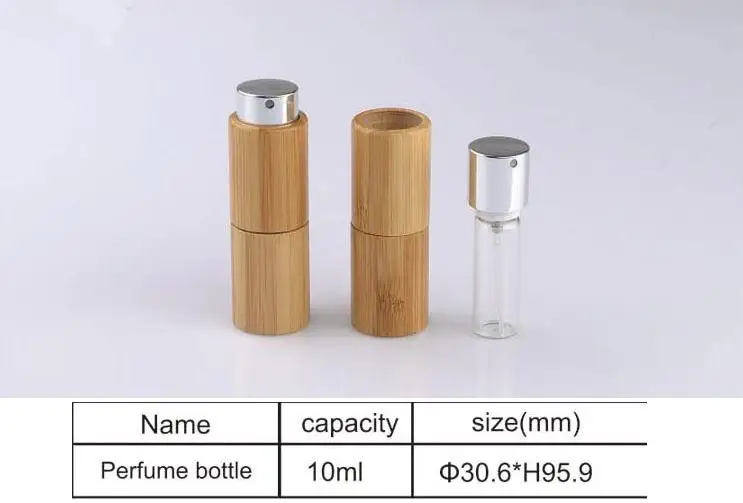 

10ml Empty Bamboo Perfume Bottle, Diy Bamboo Glass Scent Spray Bottle,portable Perfume Tube Fast Shipping Wholesale