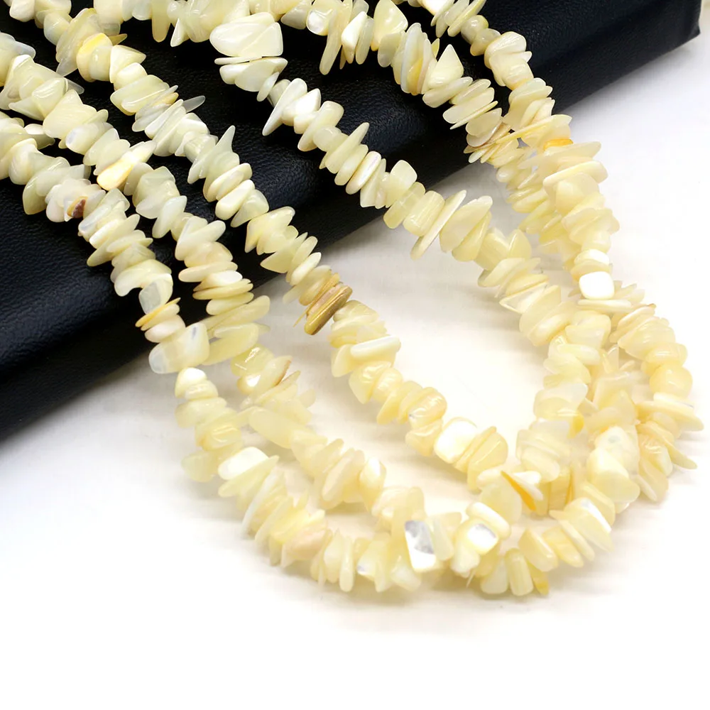 

Natural Freshwater Shell Beads Yellow Irregular Broken Block Beaded For Jewelry Making DIY Bracelet Necklace Earring Accessories