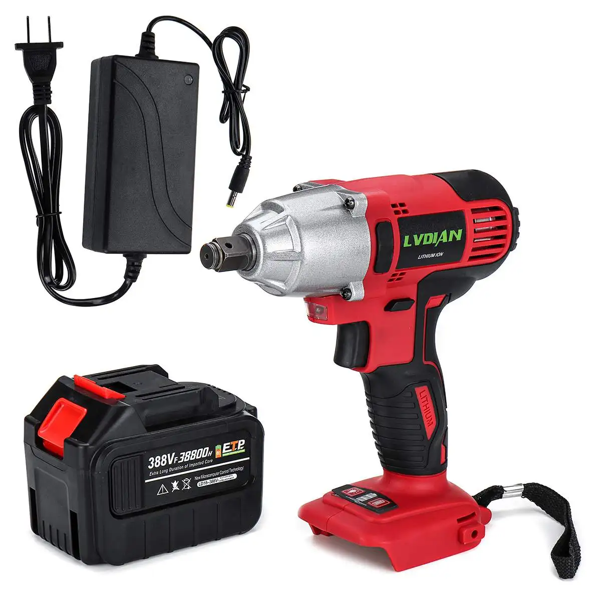 

388VF 38800mah Brushless Electric Drill Cordless 1/2'' Cordless Impact Wrench Driver 110-220V 330Nm Power Drill Battery