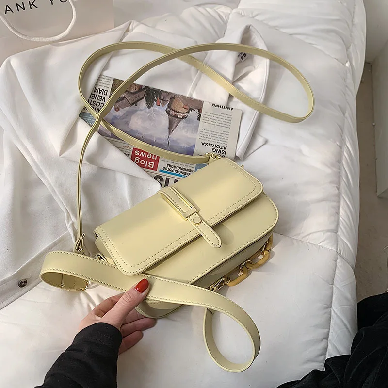 

Simple Elegant High Quality Women Check Shoulder Bags Wide Shoulder Strap Designer Leather Females Crossbody Bag Package XBL1317