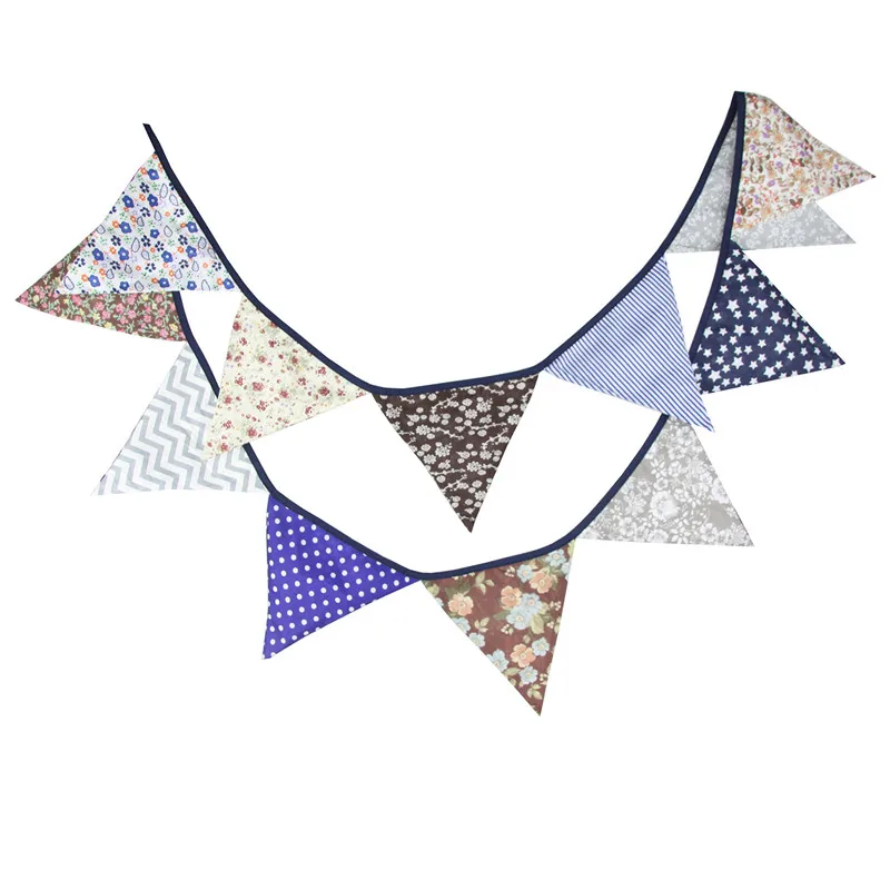 12 флагов 3 2 м нежная яркая хлопковая ткань флажки флаги баннер гирлянда детский