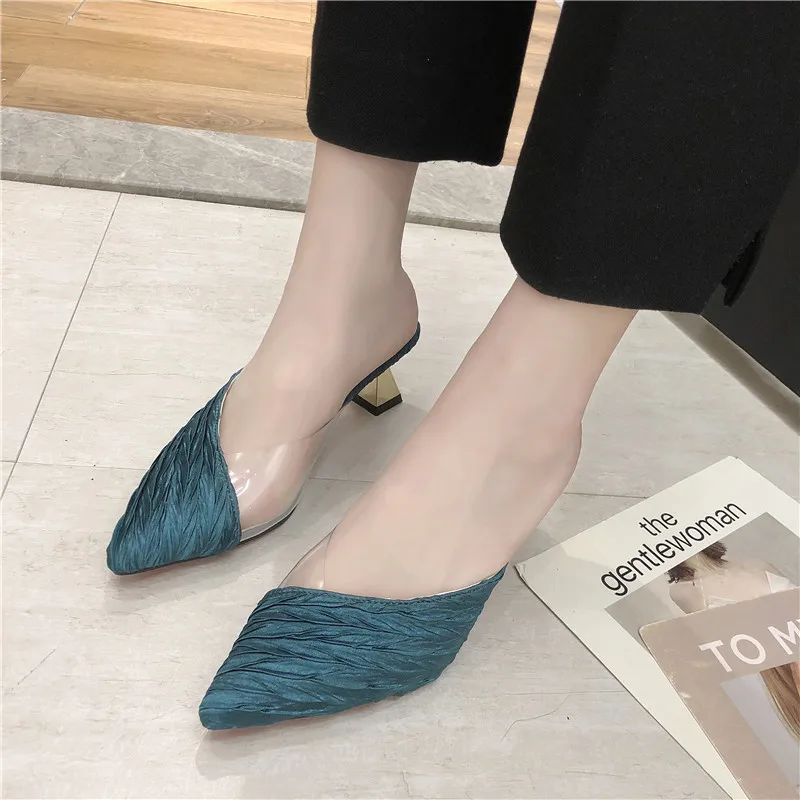 Туфли на высоком квадратном каблуке женские сандалии для женщин 2019 весенне