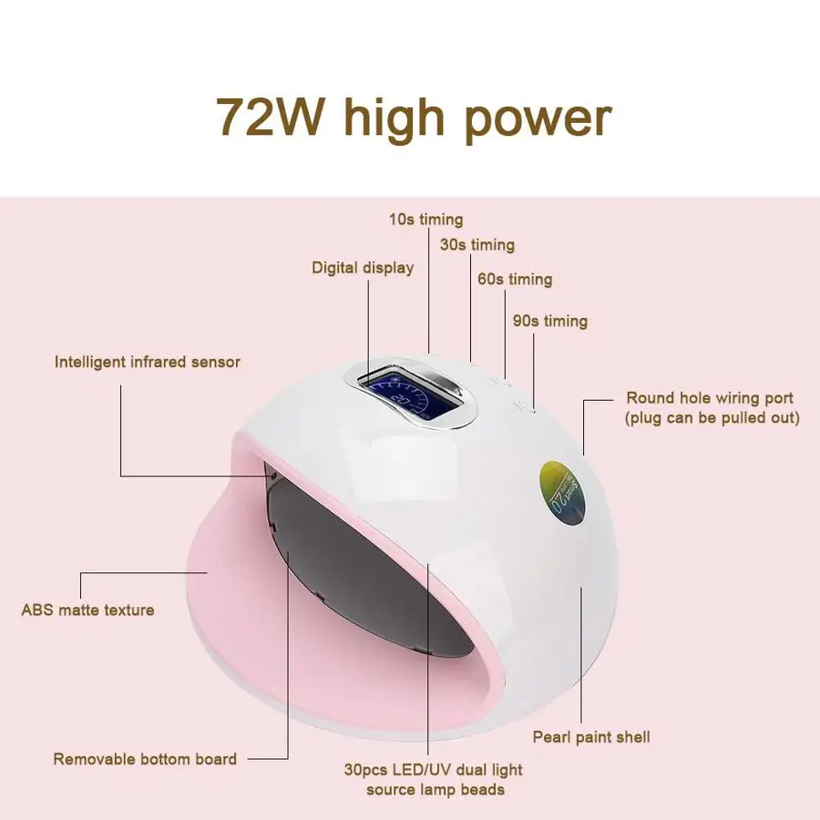 60 Вт профессиональный маникюрный аппарат умный Светодиодный УФ-гель для ногтей