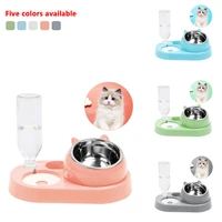 double dog cat bowl drinking bowl set with detachable stainless steel bowl automatic drinker comedero gato