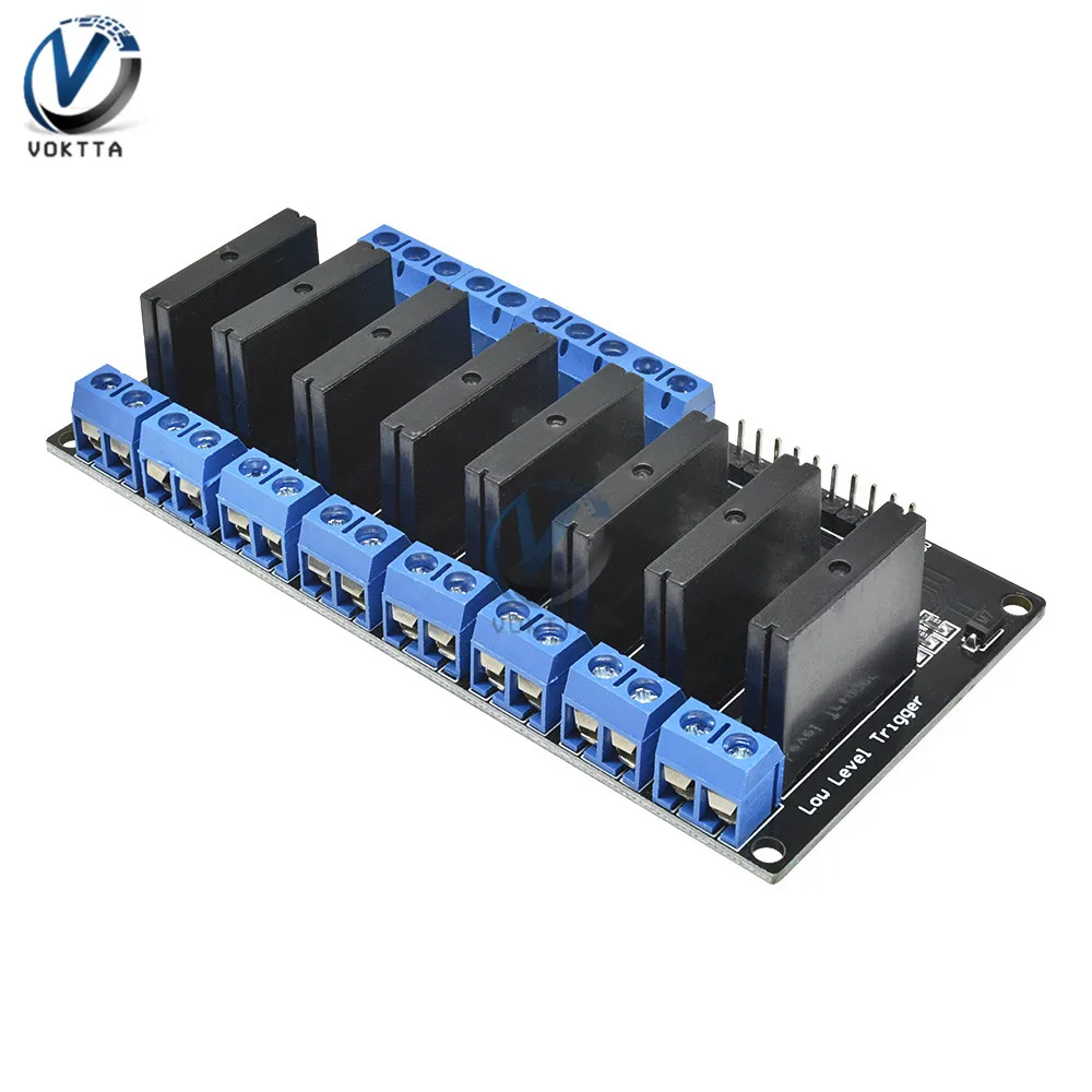 5 в 8 канальный твердотельное реле G3MB 202P DC AC PCB SSR 5VDC выход 240 В 2A для Arduino задержки