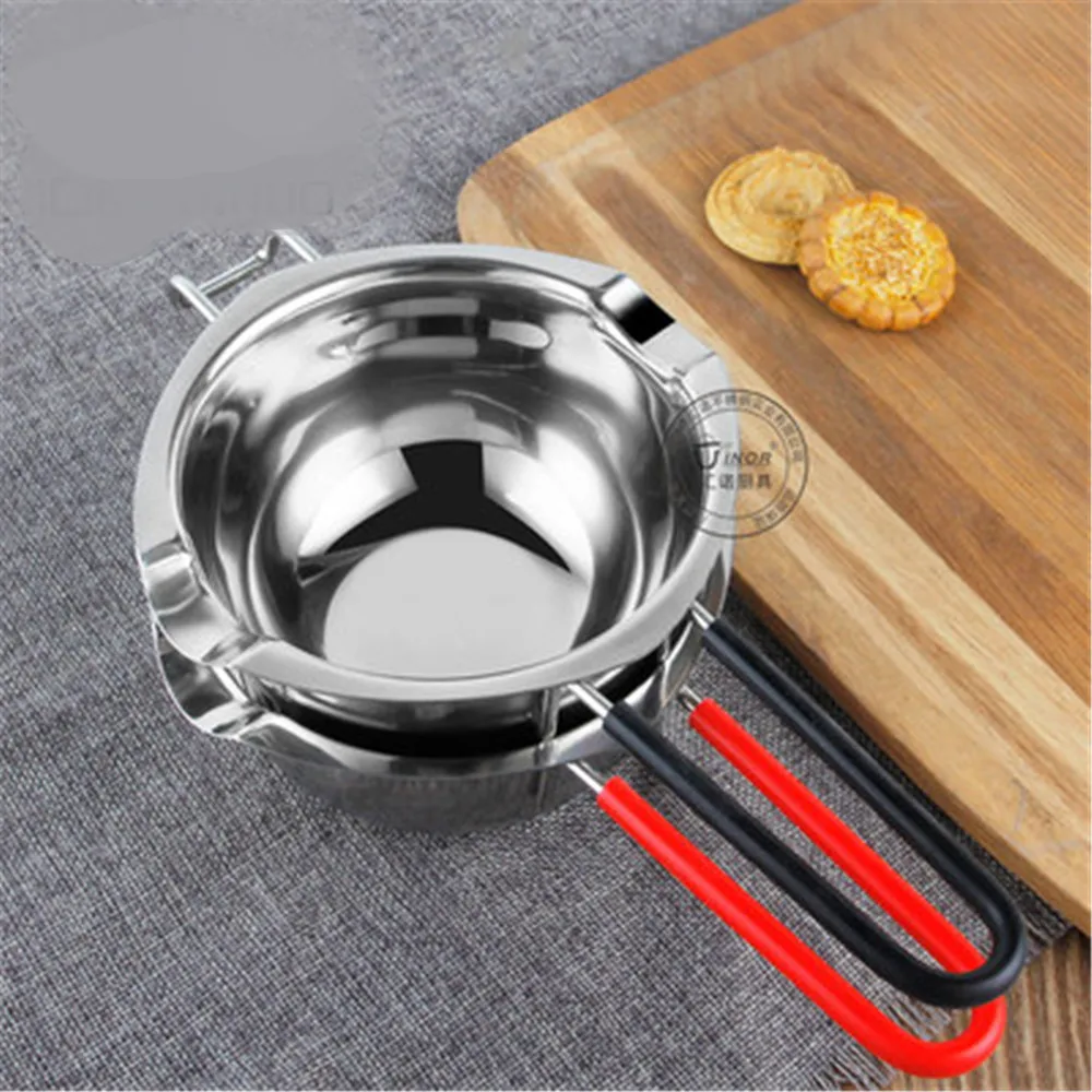 

Handheld Chocolate Melting Pot Anti-Scald Butter Melting Pan Cheese Melting Pot with Silicone Handle Baking Accessories 2PCS