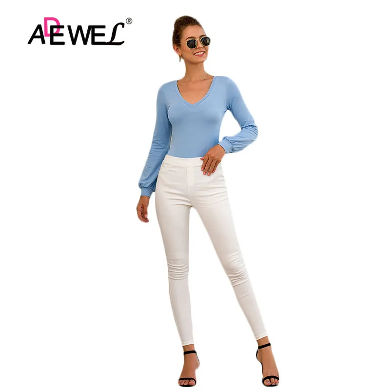 Женский облегающий повседневный комбинезон ADEWEL синий черный элегантный с