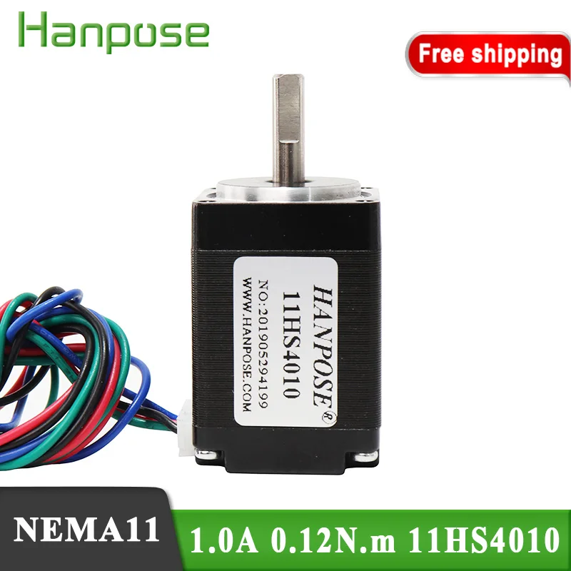 

1pcs Free shipping NEMA11 square stepper 11HS4010 0.12N.m 1.0A 40mm length 1.8 Degree Stepper Motor for 3D CNC milling machine