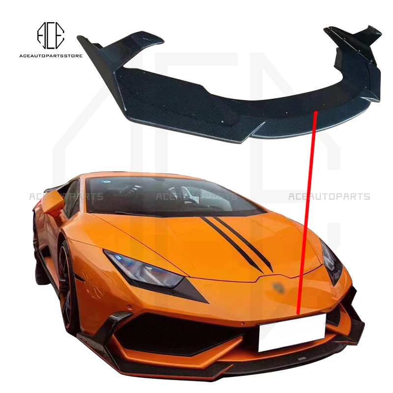 

Real Carbon Fiber Front Bumper Lip Chin Spoiler Shovel Splitters Case For Lamborghini Huracan LP610-4 Auto Car Style