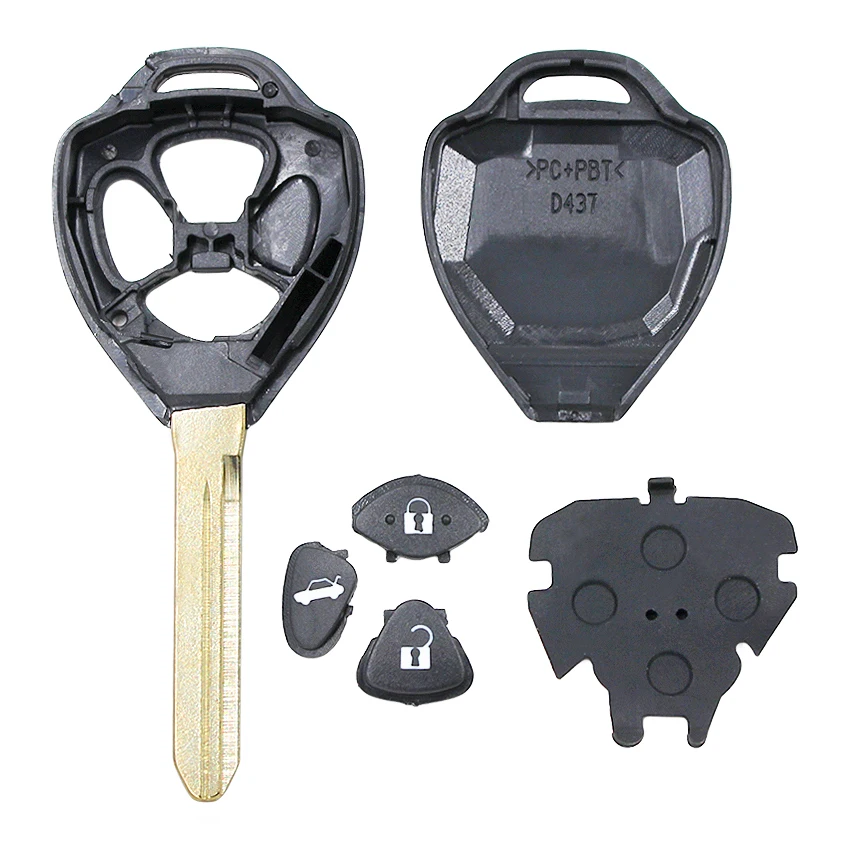 10pcs/lot 3 Buttons Remote Key Shell Case Fob for Toyota Corolla Camry Auris TOY47 uncut blade |