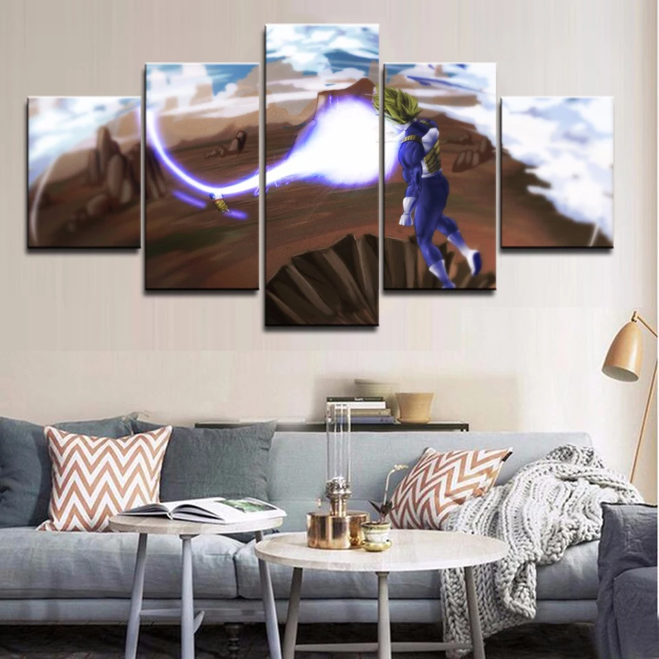 

Canvas Printed Poster Home Decor 5 Pieces Painting Animation Turtler Qigong Wave Wall Art Pictures Living Room Modular Frame