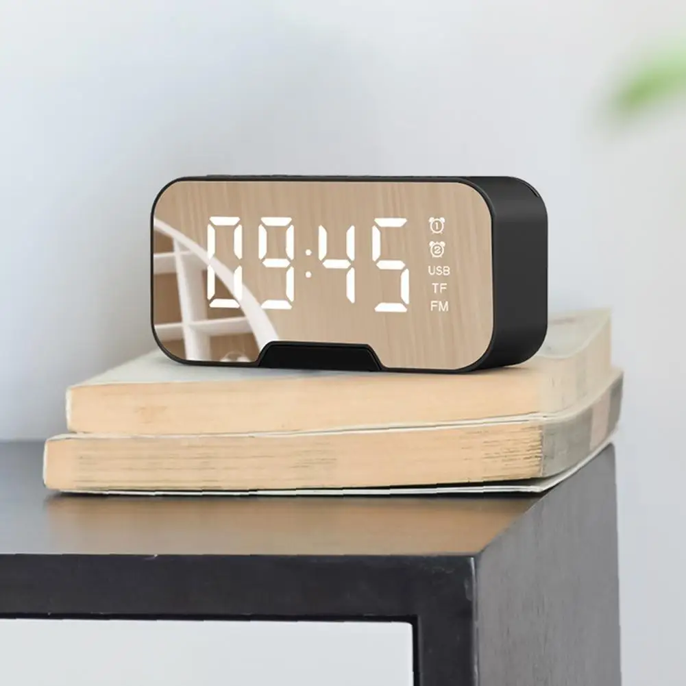 Светодиодные зеркальные часы 1 шт. цифровые настольные радио беспроводные Часы