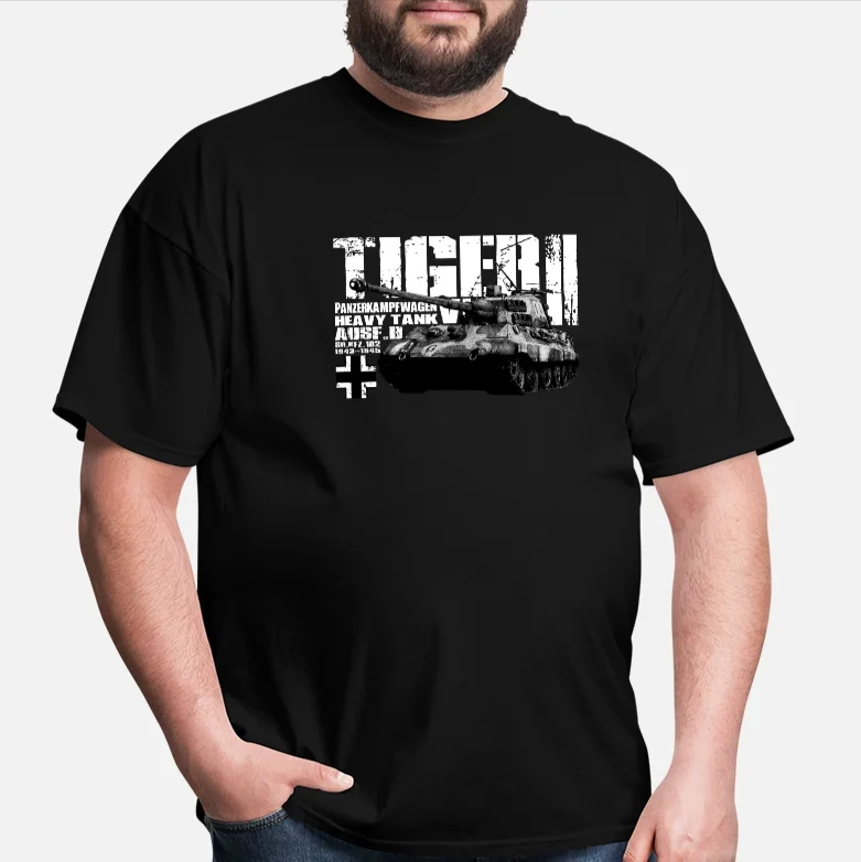 

WW2 Bundeswehr Panzer Troops Tiger II Heavy Tank T-Shirt. Summer Cotton Short Sleeve O-Neck Men's T Shirt New S-3XL