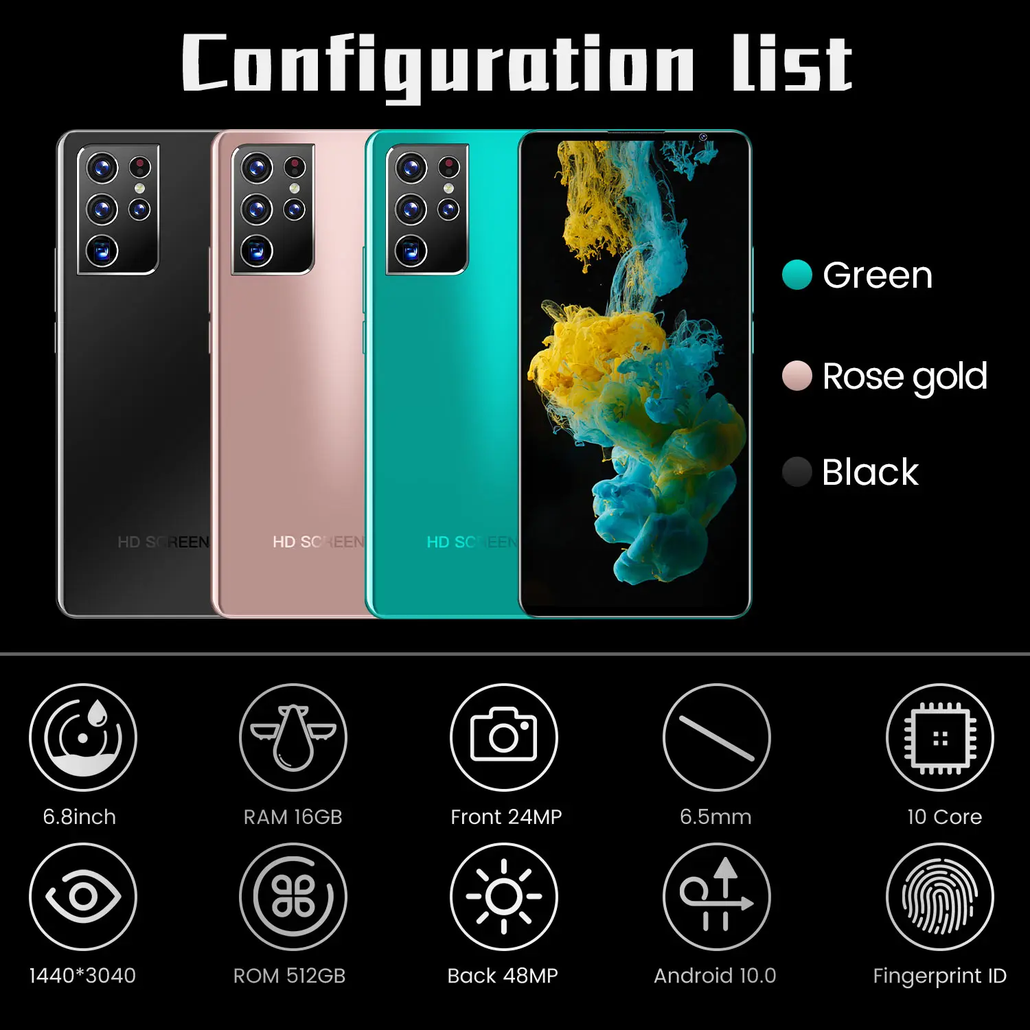 

S21+ultra 6.8 Inch Galaxy Global Version Network Mobile Phone Full Screen 16+512GB 24MP+48MP Unlocked Android10 Dual SIM Phonone