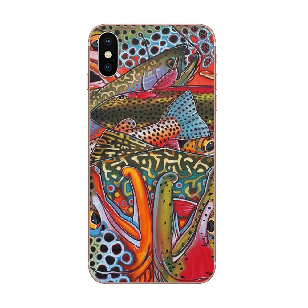 ТПУ чехол для телефона пять форель Настенная картина Рыба huawei Honor mate 7 7A 8 9 10 20 V8 V9 V10