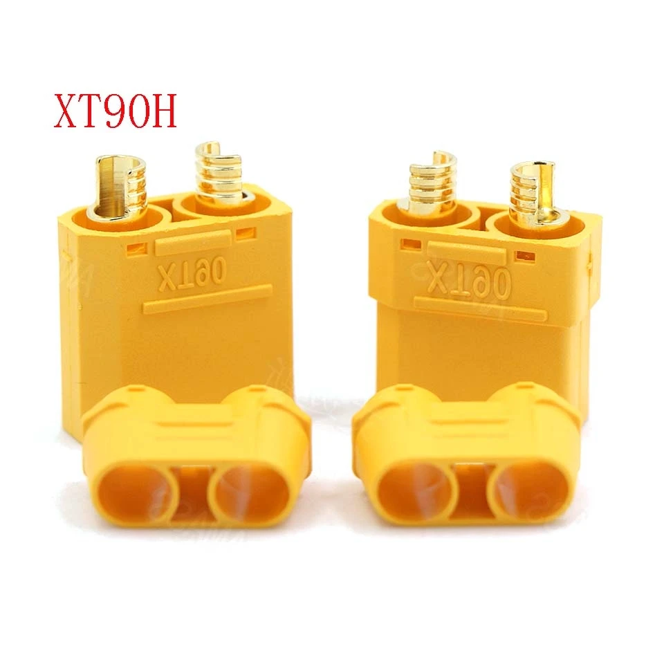 Штепсельная Вилка XT90H, штекерные разъемы XT90, 4,5 мм, позолоченная Банановая вставка для аккумулятора модели RC с оболочкой, 1 пара