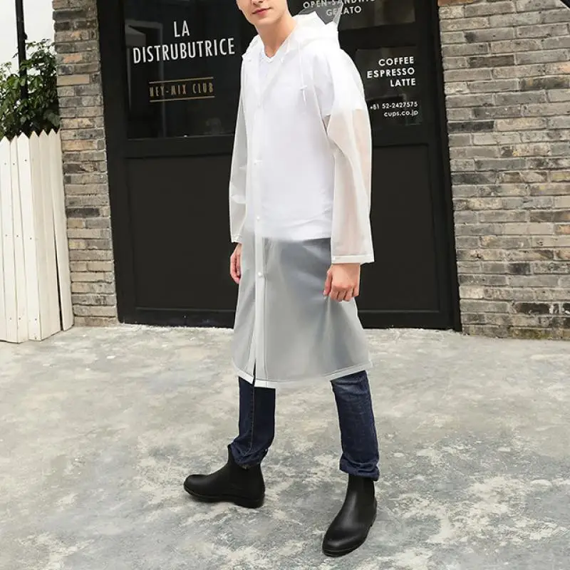 

1pc Fashion EVA Women Men Adult Thick Raincoat Travel Outdoor Poncho Environmental Comfortable Reusable Camping Raincoat Suit