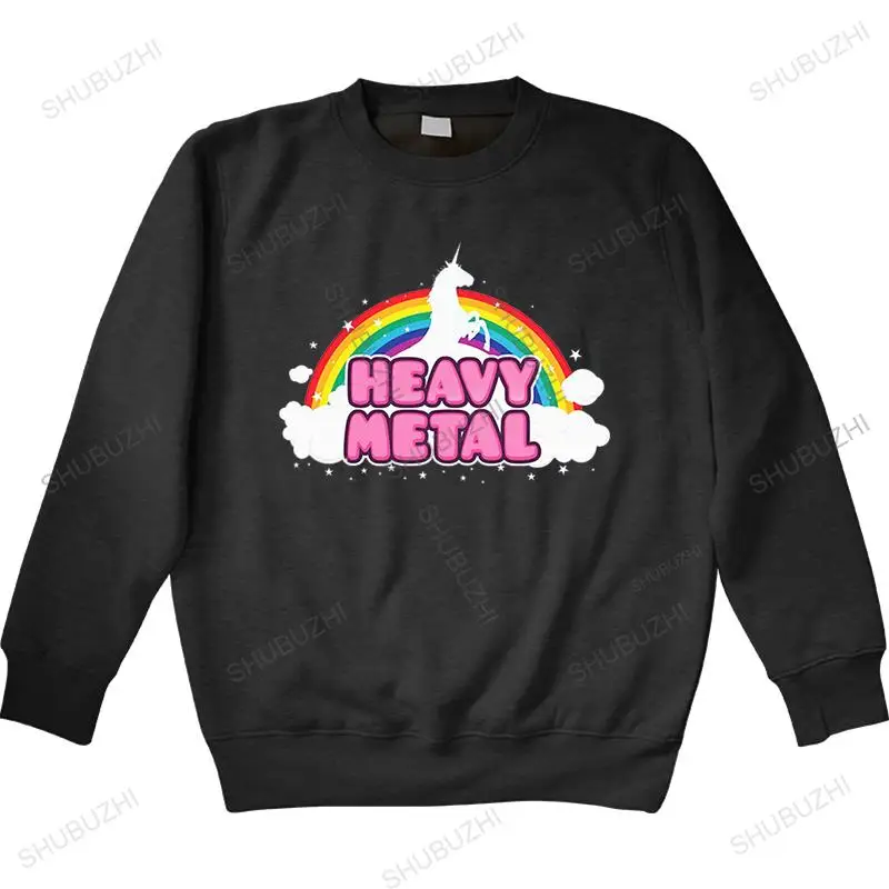 

DEATH METAL Funny Unicorn Rainbow Mosh Parody Men long sleeve Go To Hell Interesting Design Cartoon Printed New sweatshirt Boy