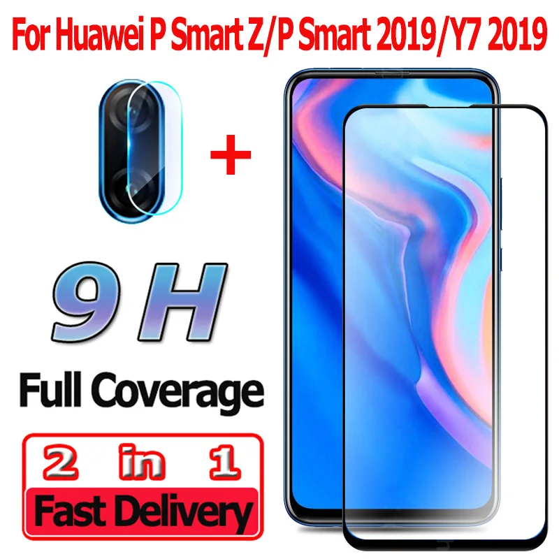 2 в 1 защитное стекло Huawei P Smart Z/ протектор экрана Huawei Y7 закаленное стекло P Smart камера стекло хуавей п смарт Z закаленное стекло п смарт стекло хуавей у7 стекло P Smart glass