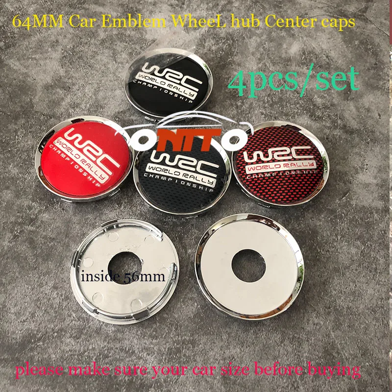 

Practicality universal 4pcs 64mm Auto badge emblem Rims Car Wheels hub center caps For WRC wrc logo badge Auto accessories