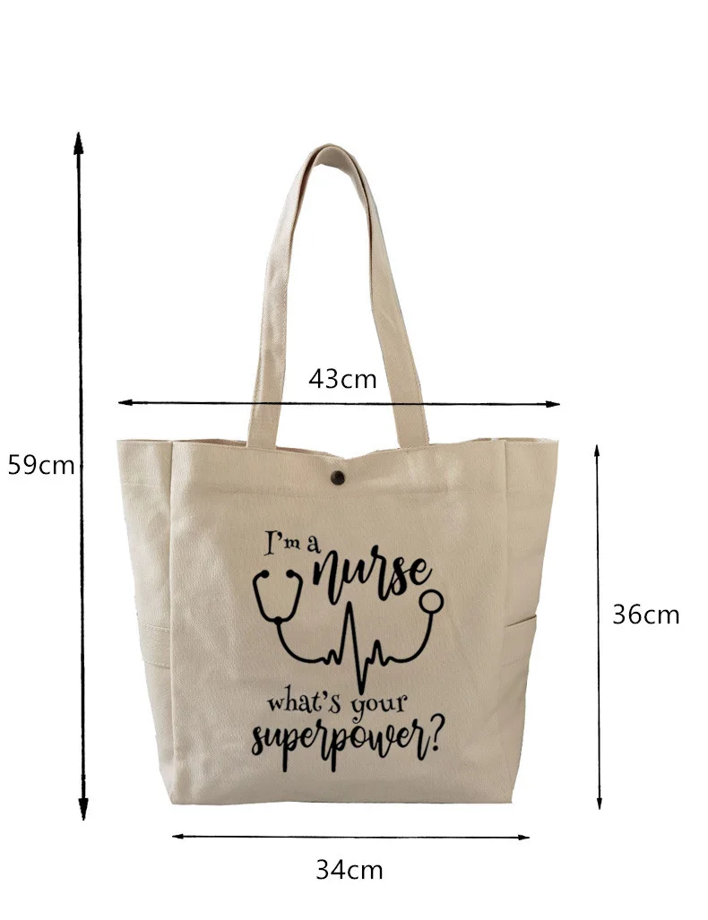Забавная сумка для медсестры большая емкость женская модная сумка-тоут Холщовая