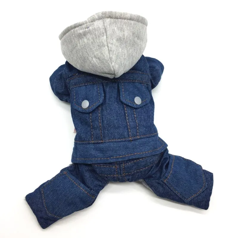 dark blue Новинка, одежда для щенков, для домашних животных, Роскошные куртки, маленькие и большие размеры XXL, для питомцев, зимний, теплый, джинсовый, йоркширский, Такса, товары для кошек - Цвет: dark blue