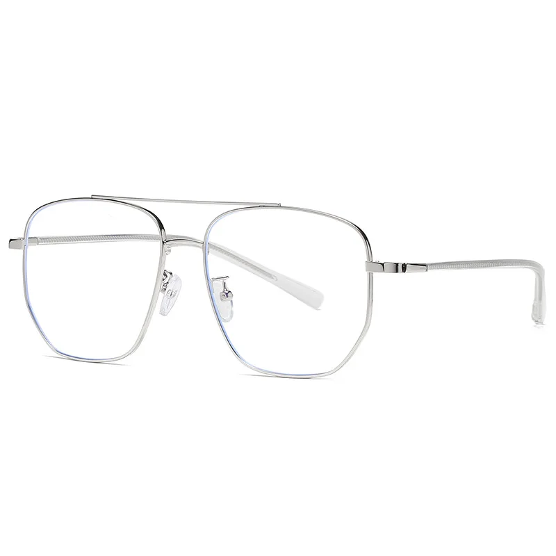 

Retro Men's Metal Big Frame Pilot Glasses Double Beam Goggle Women's Transparent Eyewear Clear Spectacles Eyeglass Luxury Brand