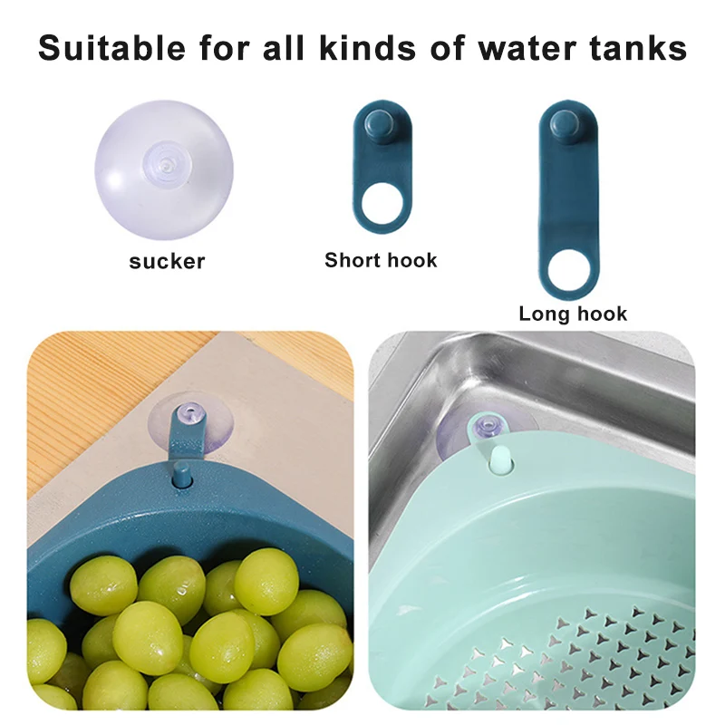 

Multifunctional Draining Rack Suction Cup Sink Corner Sponge Storage Shelf for Kitchen VJ-Drop