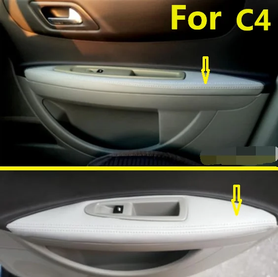 Для Citroen C4 (2006 2016) / c4 coupe кожаный подлокотник из микрофибры для автомобильной двери