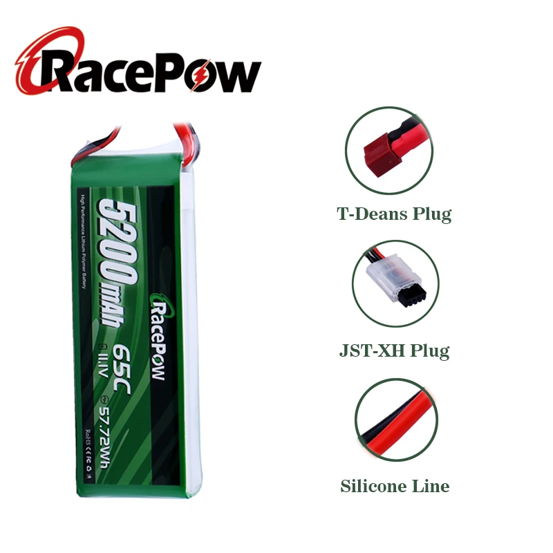 racepow 111 v 65c 5200mah 3s rc lipo батарея с t deans разъем мя