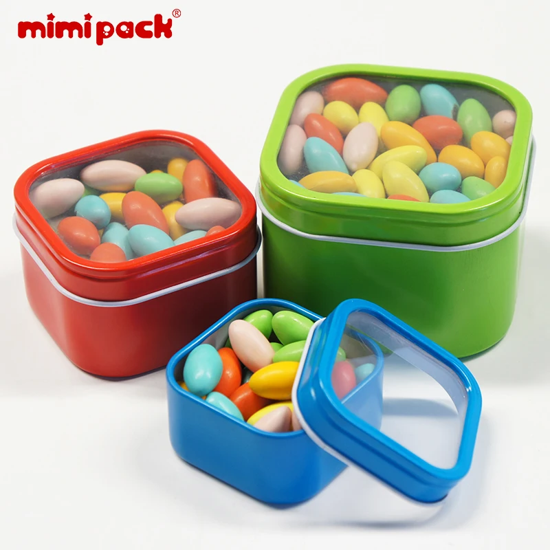 Металлические жестяные коробки mimipack банки для хранения 24 шт. квадратные с