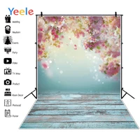 yeele spring wood plank pink flowers light spot vinyl background backdrop photophone baby photo studio for decor customized size