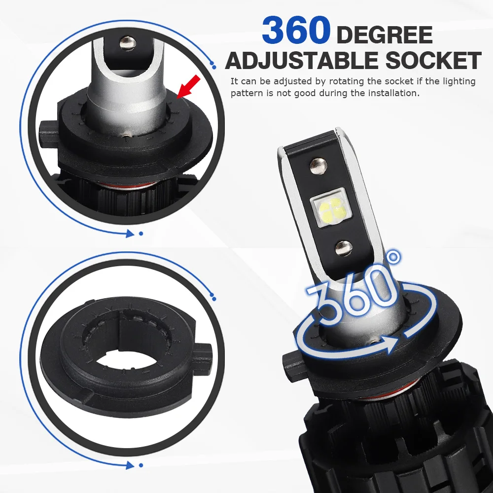 

NOVSIGHT LED Car Headlight H4 H7 H11 H1 CSP 18000Lm Bright Blubs 9005/HB3 9006/HB4 H13 9007 H3 LED Bulbs Fog Lights White 6500K