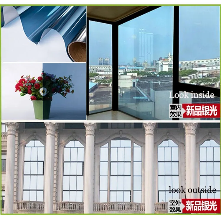 

40/50/60*500 Cm One Way Window Film Privacy Window Tint for Home UV Blocking Mirror Reflective Heat Control Glass Film