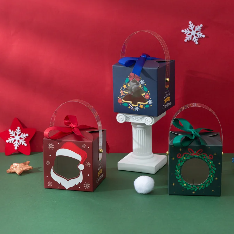 

Chocolate Paper Gift Boxes Packaging wedding Hot Sale gift for guests Paper Boxes with Handles christmas Decoration christmas