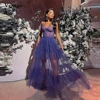 verngo elegant a line purple tulle prom dresses spaghetti straps sweetheart tiered skirt see through corset sexy evening gowns