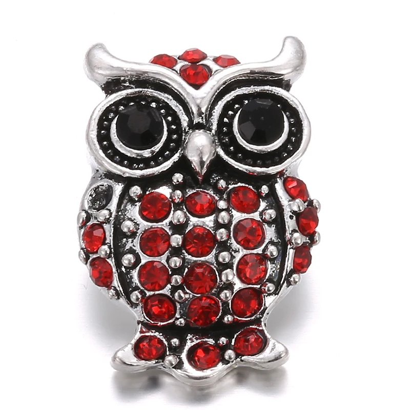 6pcs/lot New Snap Jewelry 18mm Metal Buttons Rhinestone Flower Owl Fit Bracelet Necklace | Украшения и аксессуары