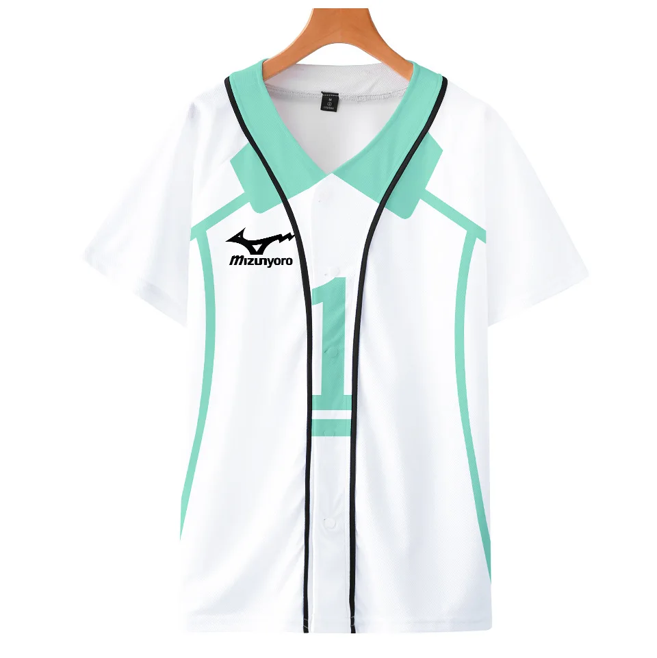 Футболка с японским Аниме Haikyuu бейсбольная униформа в стиле хип-хоп футболка