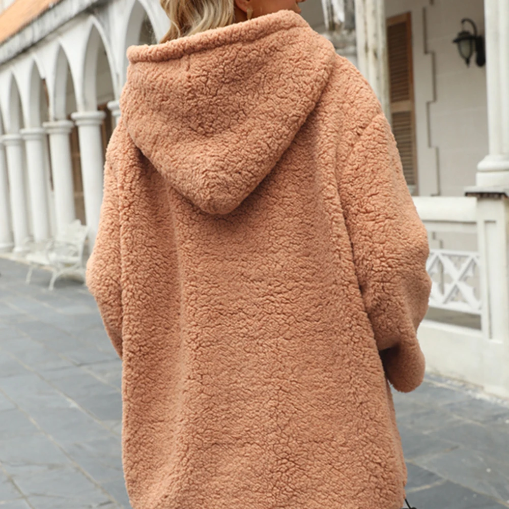 Женская осенне-зимняя толстовка из искусственного меха Свитшот 2022 свободная с